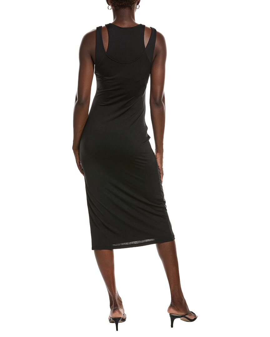 Marion Double Layer Cutout Slit Midi Dress
