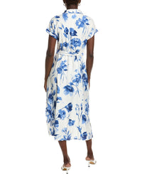 Marion Belted Cuff Sleeves Floral Dress