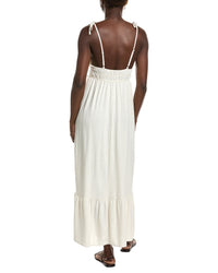 Marion Beaded Linen-Blend Strap Ruffled Dress