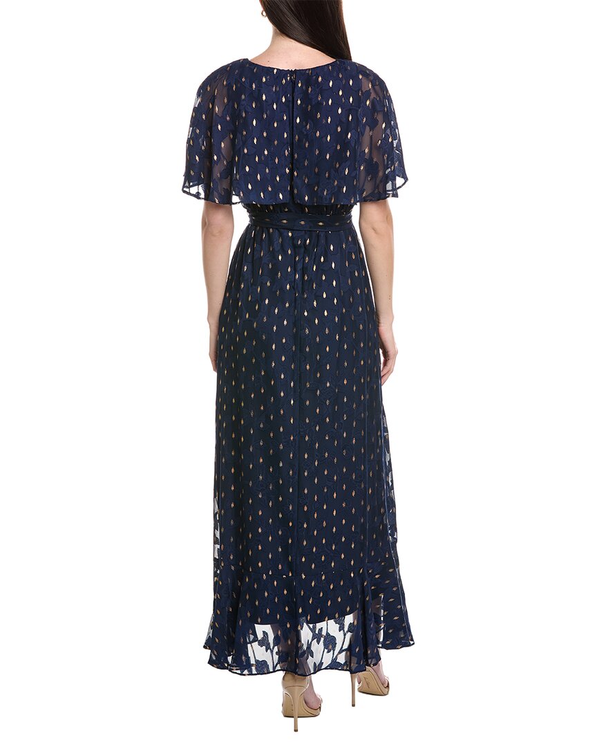 Maison Tara Lurex Clip Chiffon Midi Dress