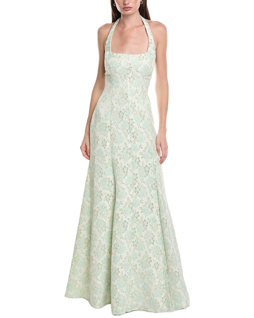 Maison Tara Jacquard Metallic Maxi Dress