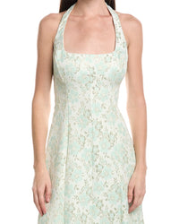 Maison Tara Jacquard Metallic Maxi Dress