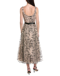Maison Tara Embroidery Mesh Midi Dress