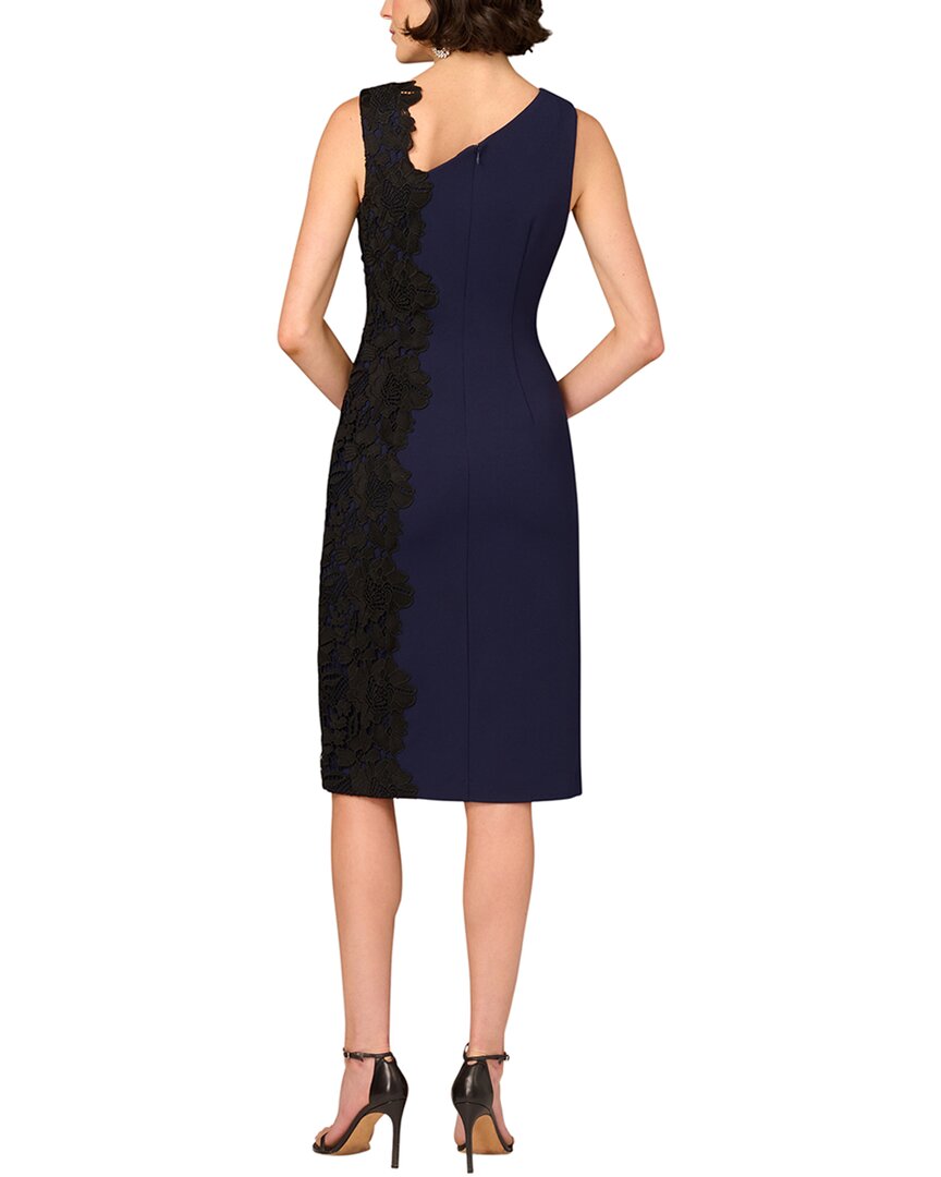 aidan mattox blue dress AIDAN MATTOX Womens Navy Blue V Neck Full-Length Fit + Flare Dress 2 T8