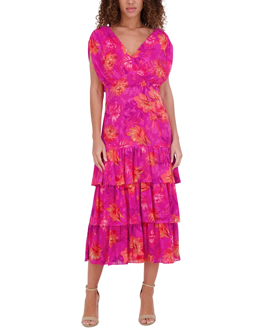 Kensie Printed Burnout Woven Midi Dress
