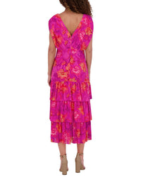 Kensie Printed Burnout Woven Midi Dress