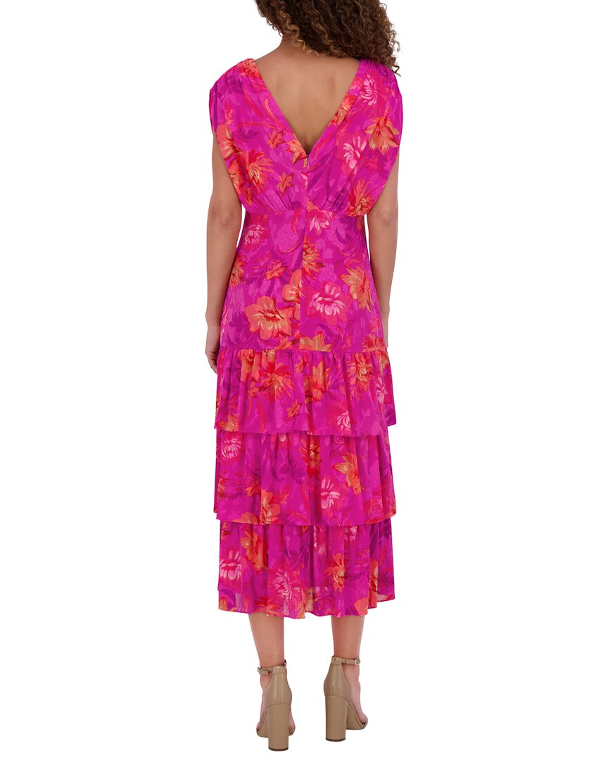 Kensie Printed Burnout Woven Midi Dress