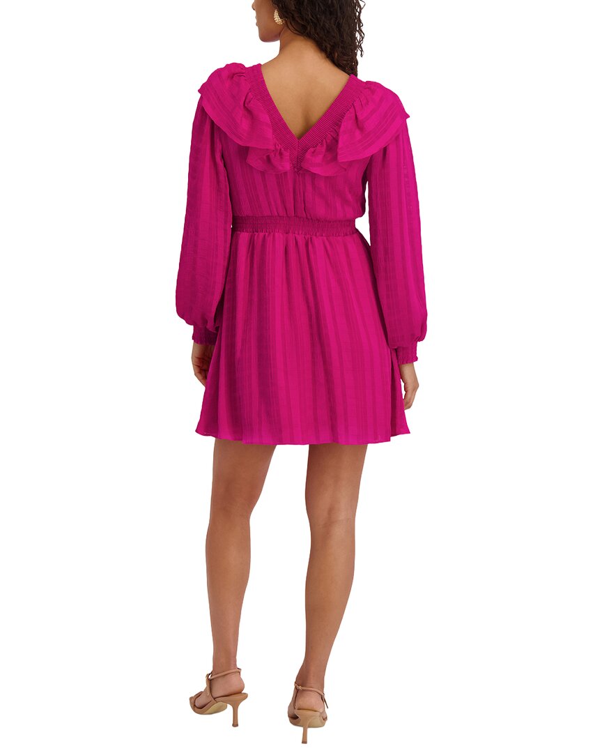 Kensie Satin Striped Chiffon Mini Dress