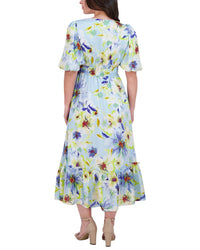 Kensie Printed Chiffon Midi Dress
