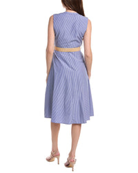 Sam Edelman Striped Jeweled Ruffle Dress