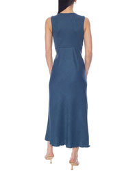Tash + Sophie Solid Ruffle Trim Dress