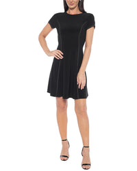 Tash + Sophie Contrast Stitch Seamed Dress