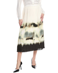 Anne Klein Pull-On Pleated Skirt White