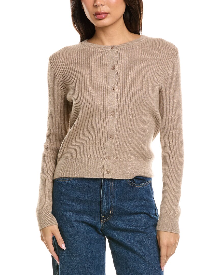 THE CASHMERE PROJECT The Cashmere Project Lurex Mini Rib Cashmere-Blend Cardigan