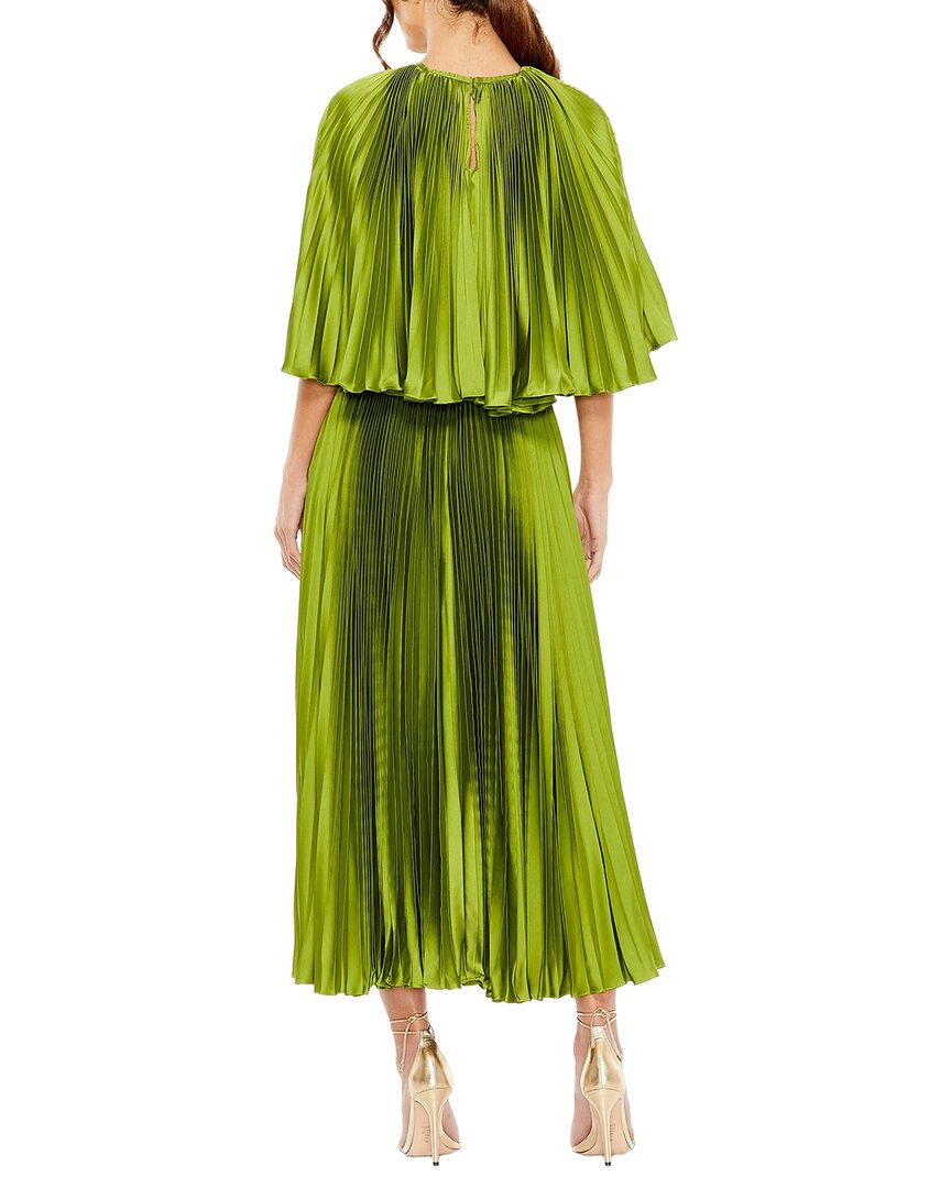 Mac Duggal Pleated Caplet T-Length Gown Dress