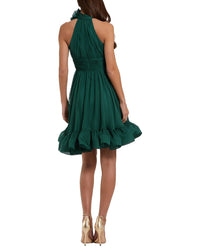 Mac Duggal Sleeveless Chiffon Mini Dress With 3D Flower