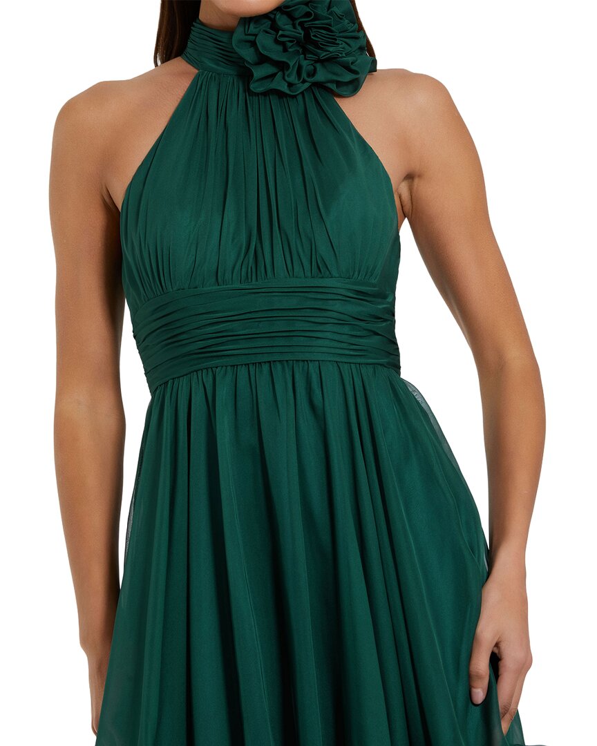 Mac Duggal Sleeveless Chiffon Mini Dress With 3D Flower