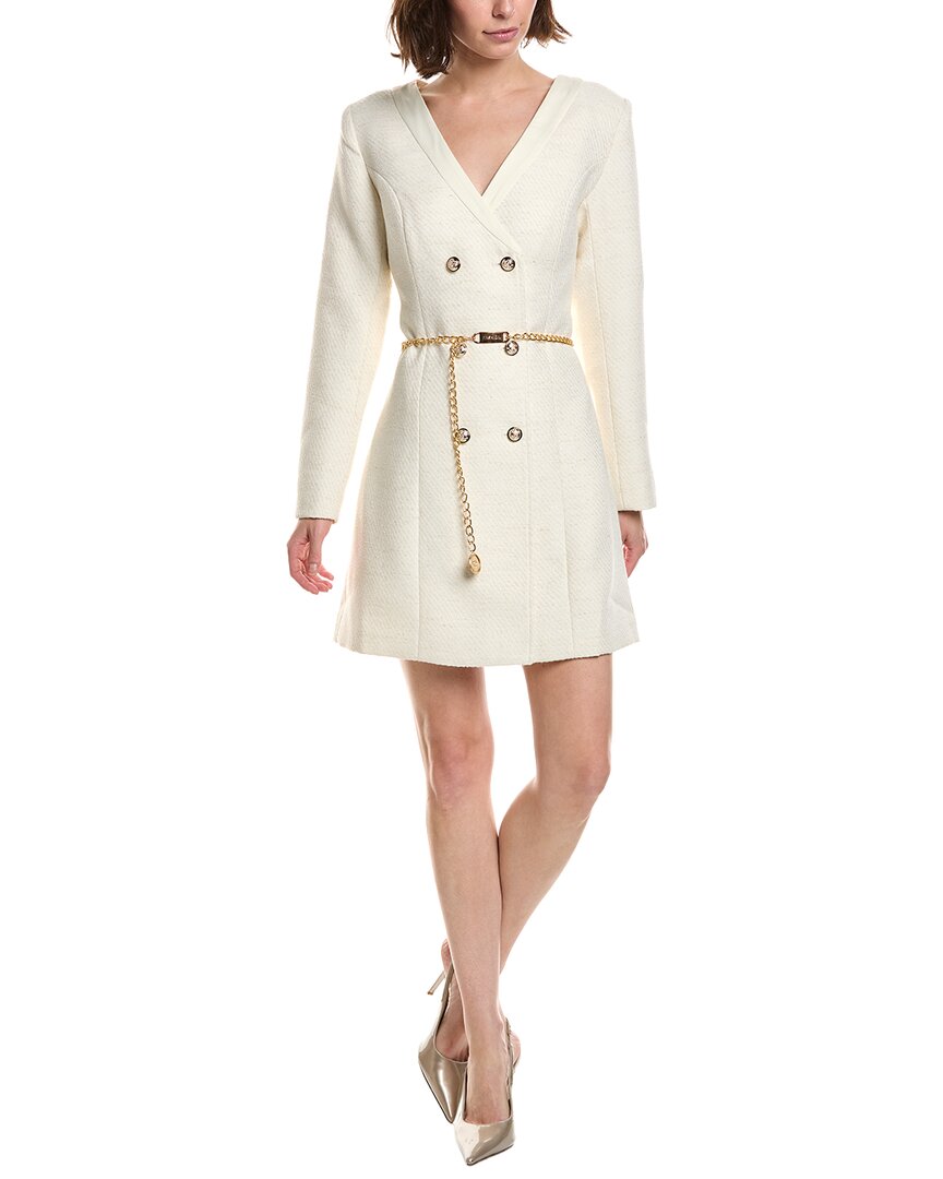 Pascale La Mode Tweed Fitted Linen-Blend Coat Dress