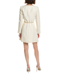 Pascale La Mode Tweed Fitted Linen-Blend Coat Dress