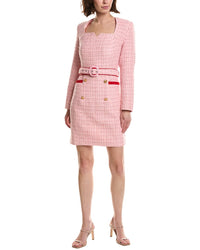 Pascale La Mode Pascale La Mode Belted Tweed Sheath Dress