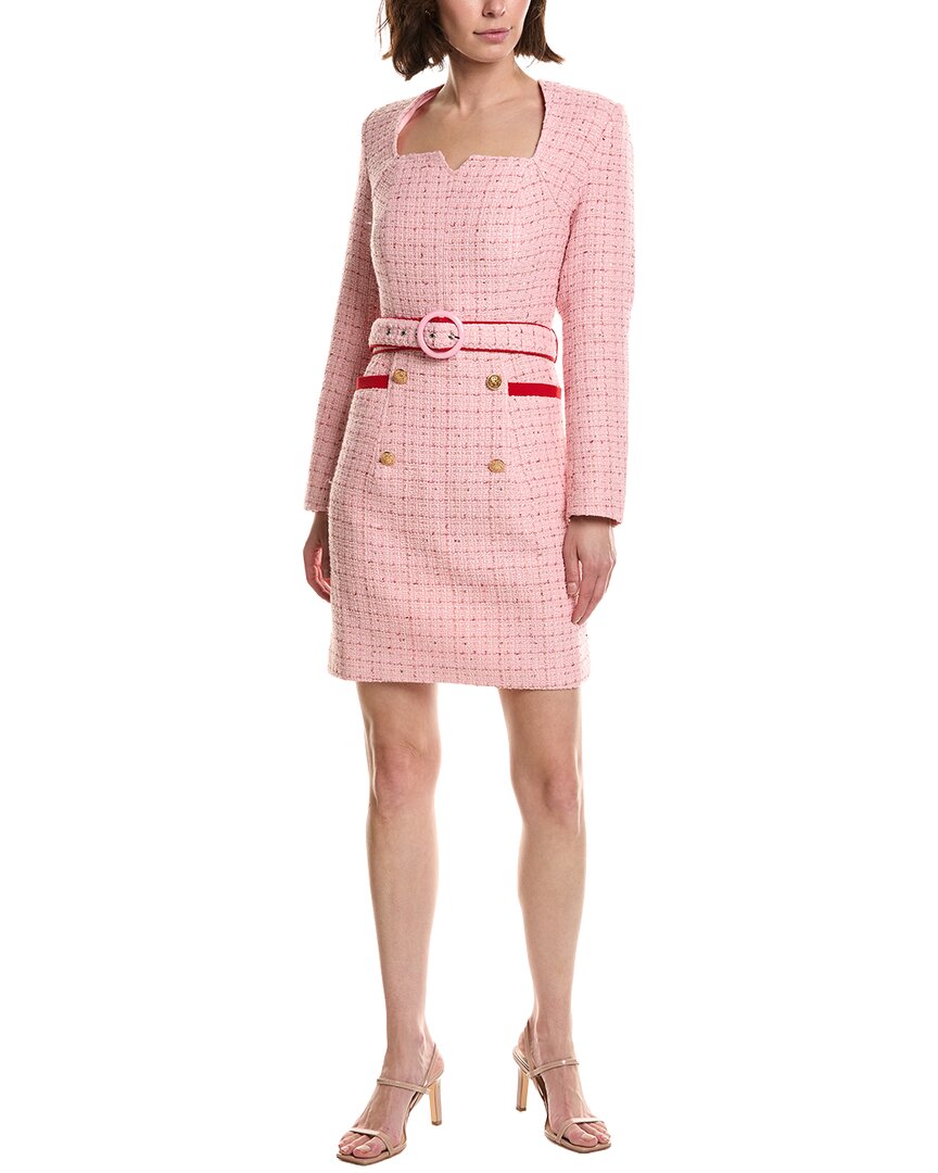 Pascale La Mode Pascale La Mode Belted Tweed Sheath Dress