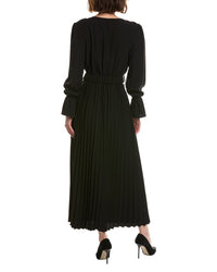 Pascale La Mode Pascale La Mode Solid Pleated Hem Midi Dress