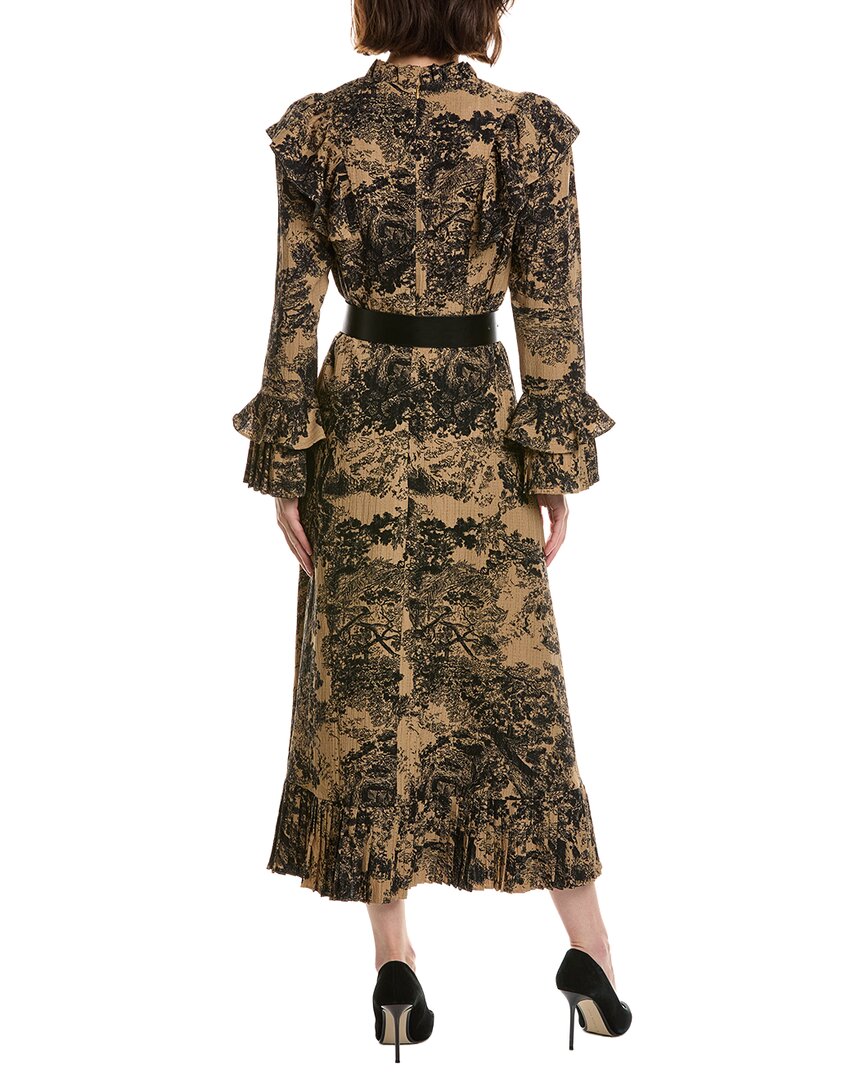 Pascale La Mode Tie Neck Bell Sleeve Midi Dress