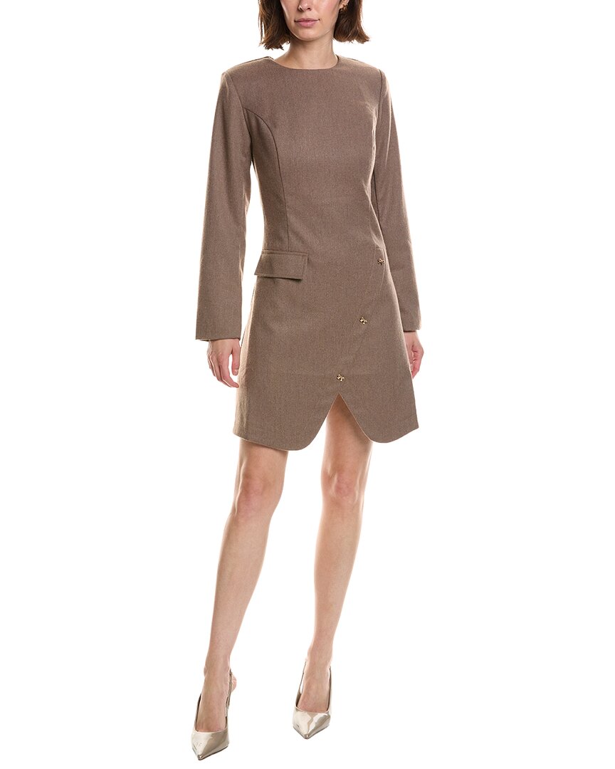 Pascale La Mode Long Sleeve Wool-Blend Mini Dress