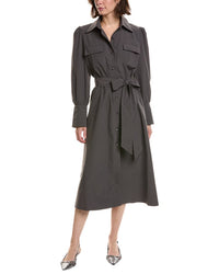 Pascale La Mode Pascale La Mode Flap Pocket Belted Shirtdress