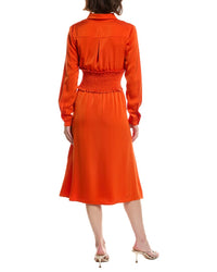 Pascale La Mode Pascale La Mode Satin Corset Waist Shirtdress
