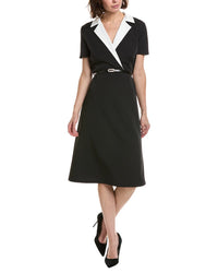 Pascale La Mode Pascale La Mode Contrast Collar A-Line Dress