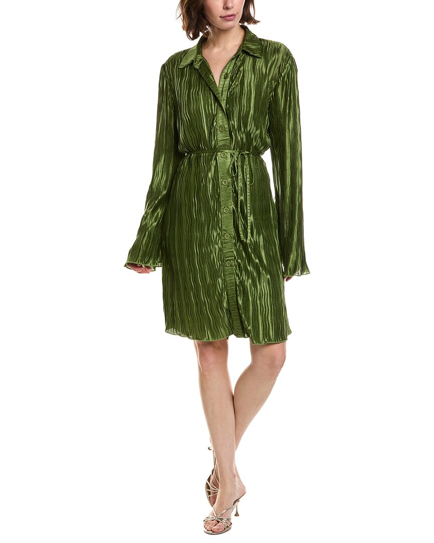 Pascale La Mode Pascale La Mode Textured Satin Shirtdress
