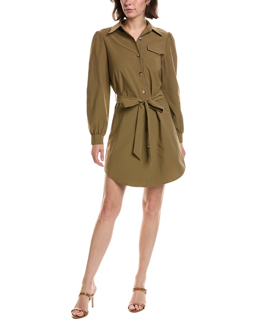 Pascale La Mode Pascale La Mode Puff Sleeve Belted Shirtdress