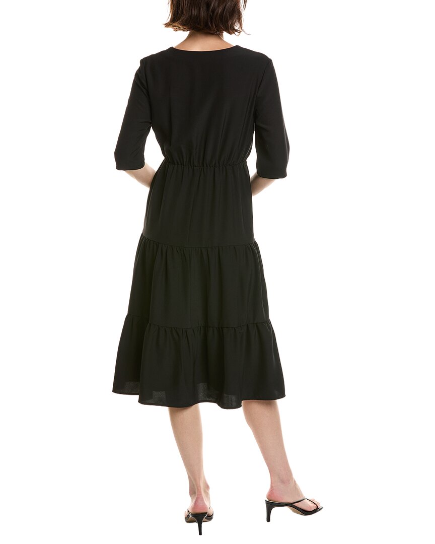 Pascale La Mode Pascale La Mode Solid Ruffle Hem Midi Dress