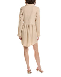 Pascale La Mode Pascale La Mode Roll-Up Sleeve Mini Shirtdress