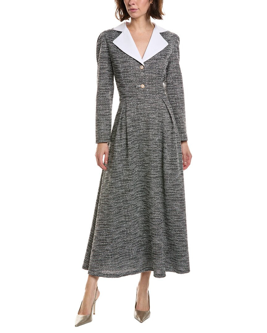 Pascale La Mode Pascale La Mode Long Sleeve Maxi Shirtdress