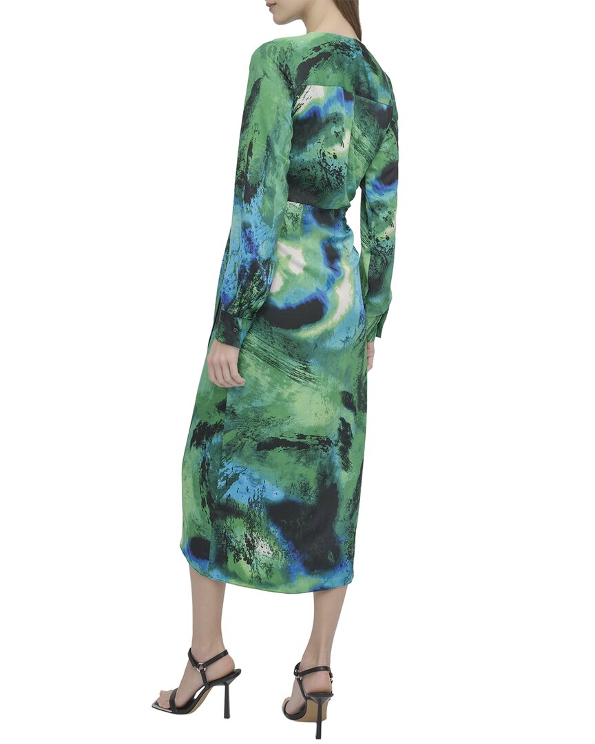 dkny midi dresses DKNY by Donna Karan Petite Size Chiffon Floral Print Short Sleeve Belted Fit and Flare Midi Dress, Womens, 8P, Chocolate Plum