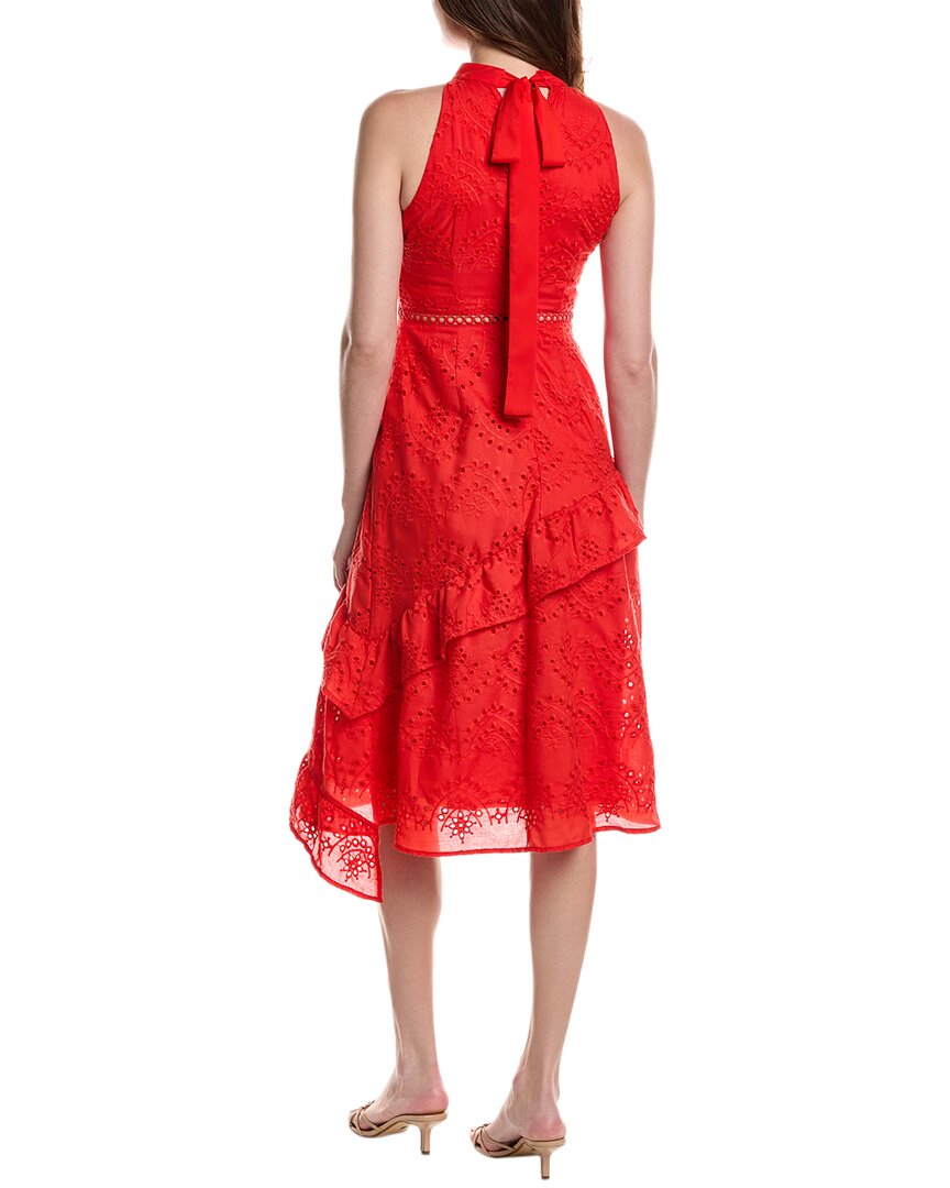 Sam Edelman High Neck Eyelet Midi Dress