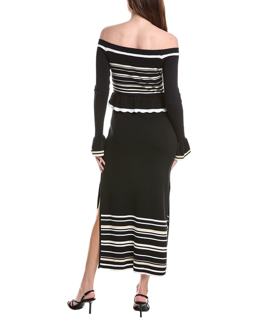 Adrianna Papell Off-The-Shoulder Shoulder Knit Midi Dress