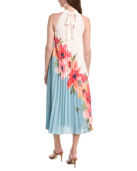 Adrianna Papell Floral Pleated Chiffon Dress