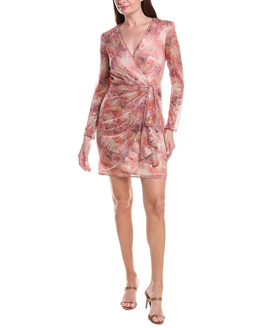 Adrianna Papell Printed Metallic Crinkle Dress