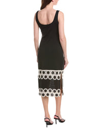 Adrianna Papell Crochet Sheath Midi Dress