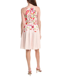 Adrianna Papell Floral Border Short Dress