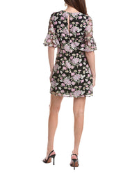 Adrianna Papell Embroidered A-Line Mini Dress