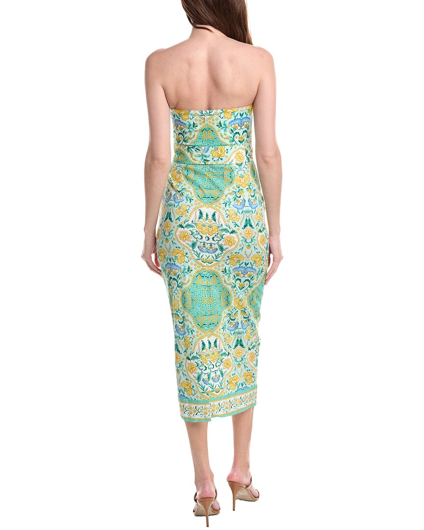 Adrianna Papell Strapless Printed Midi Dress