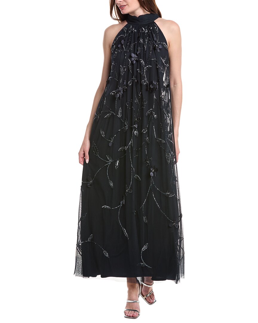 Adrianna Papell Bead Trapeze Maxi Dress