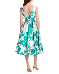 Adrianna Papell A-Line Twill Midi Dress