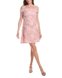 Adrianna Papell Off Shoulder Soutache Mini Dress
