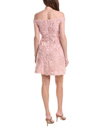 Adrianna Papell Off Shoulder Soutache Mini Dress