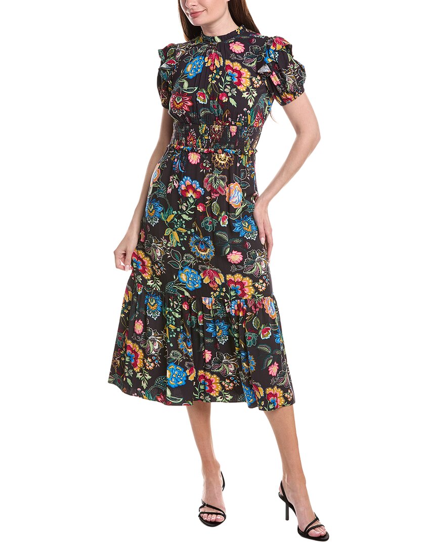 Adrianna Papell Smocked Waist Midi Dress